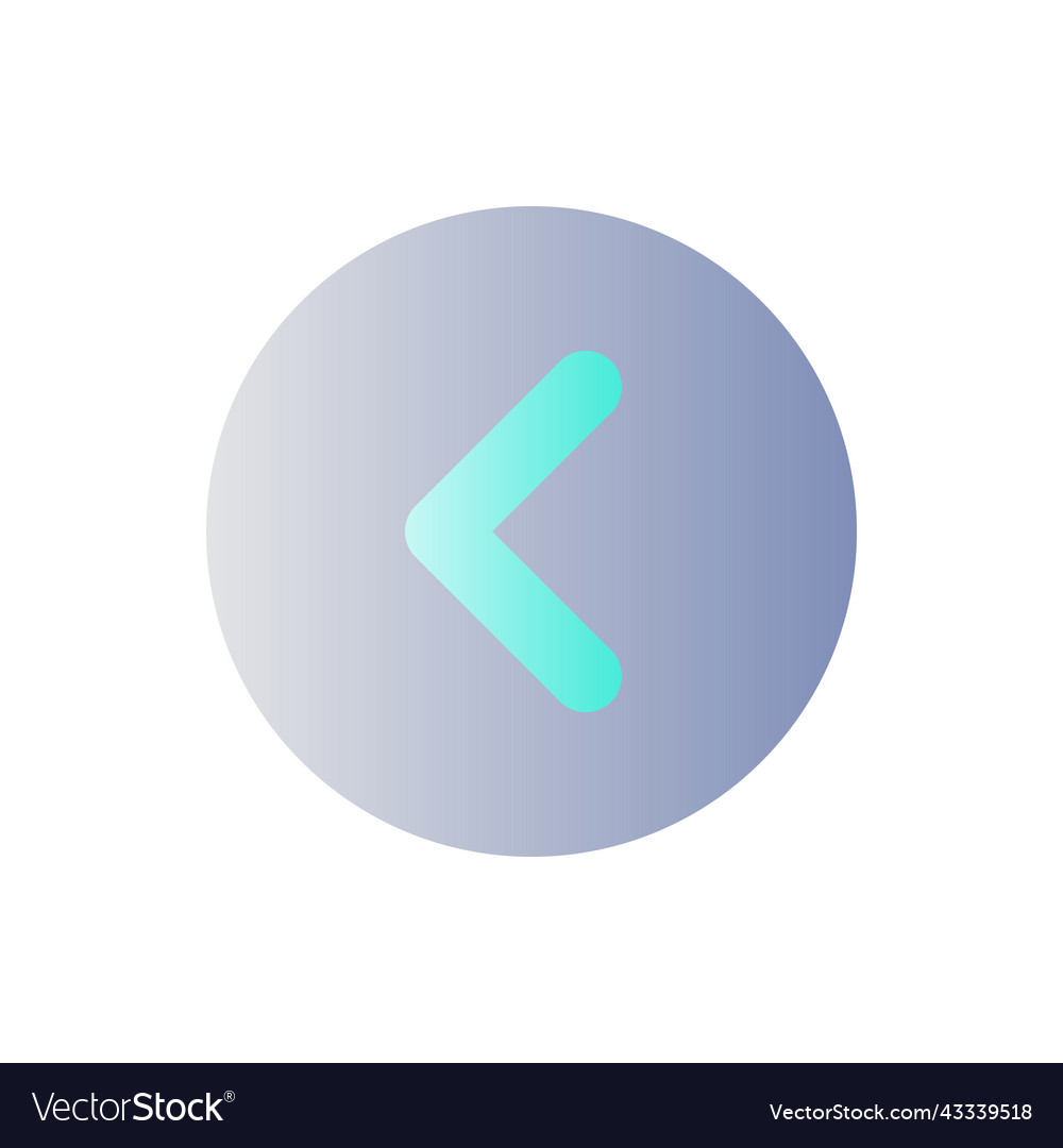 Arrow left button flat gradient color ui icon vector image Arrow left button flat gradient color ui icon