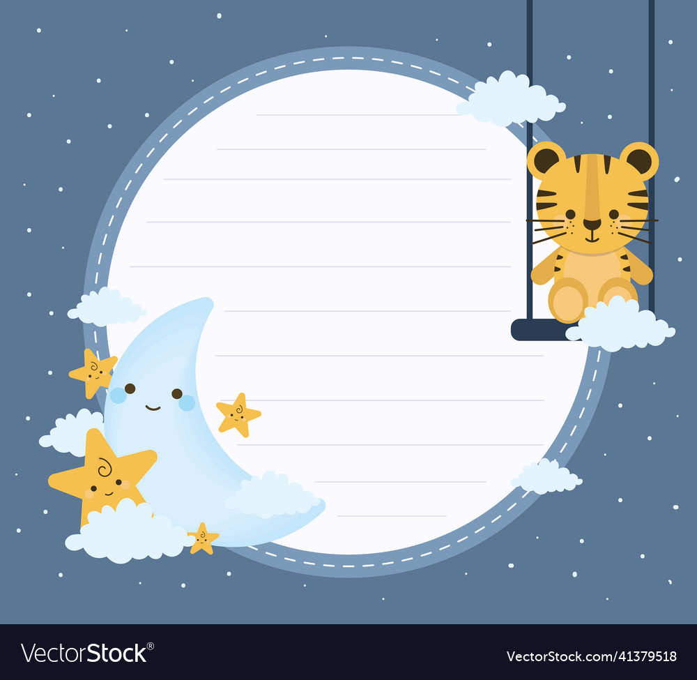 Baby tiger badge Royalty Free Vector Image - VectorStock