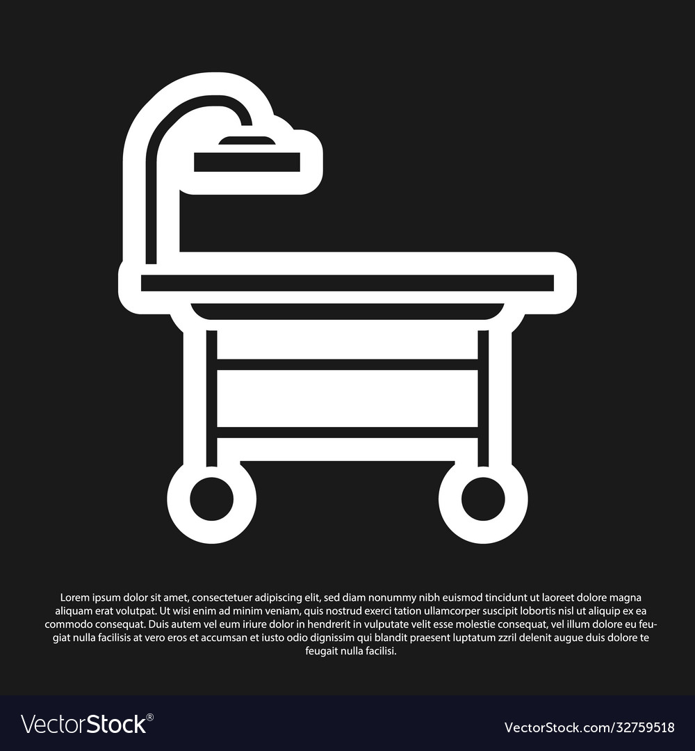 Black operating table icon isolated on