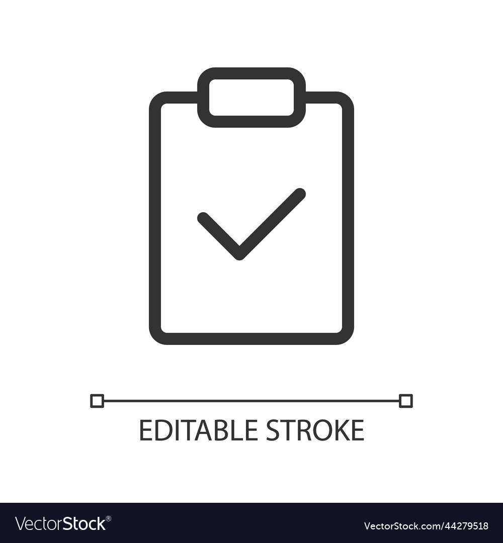 Completed task pixel perfect linear ui icon Vector Image Completed task pixel perfect linear ui icon