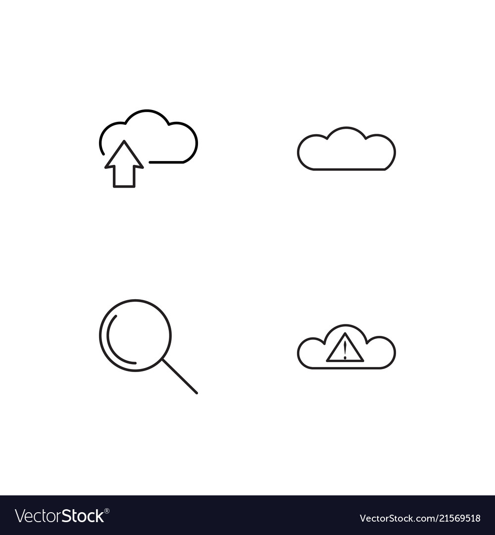 Cyber security linear icons set simple outline
