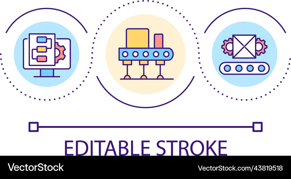 Digitalization of production processes loop Vector Image