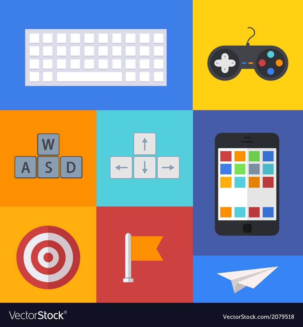 Flache moderne Icons auf Musterhintergründe gesetzt