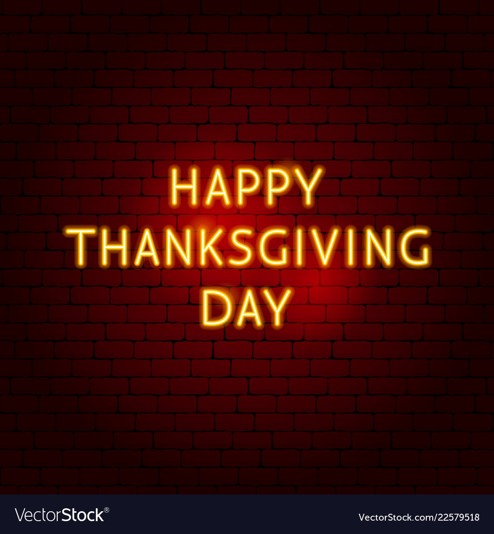 Happy thanksgiving day neon sign