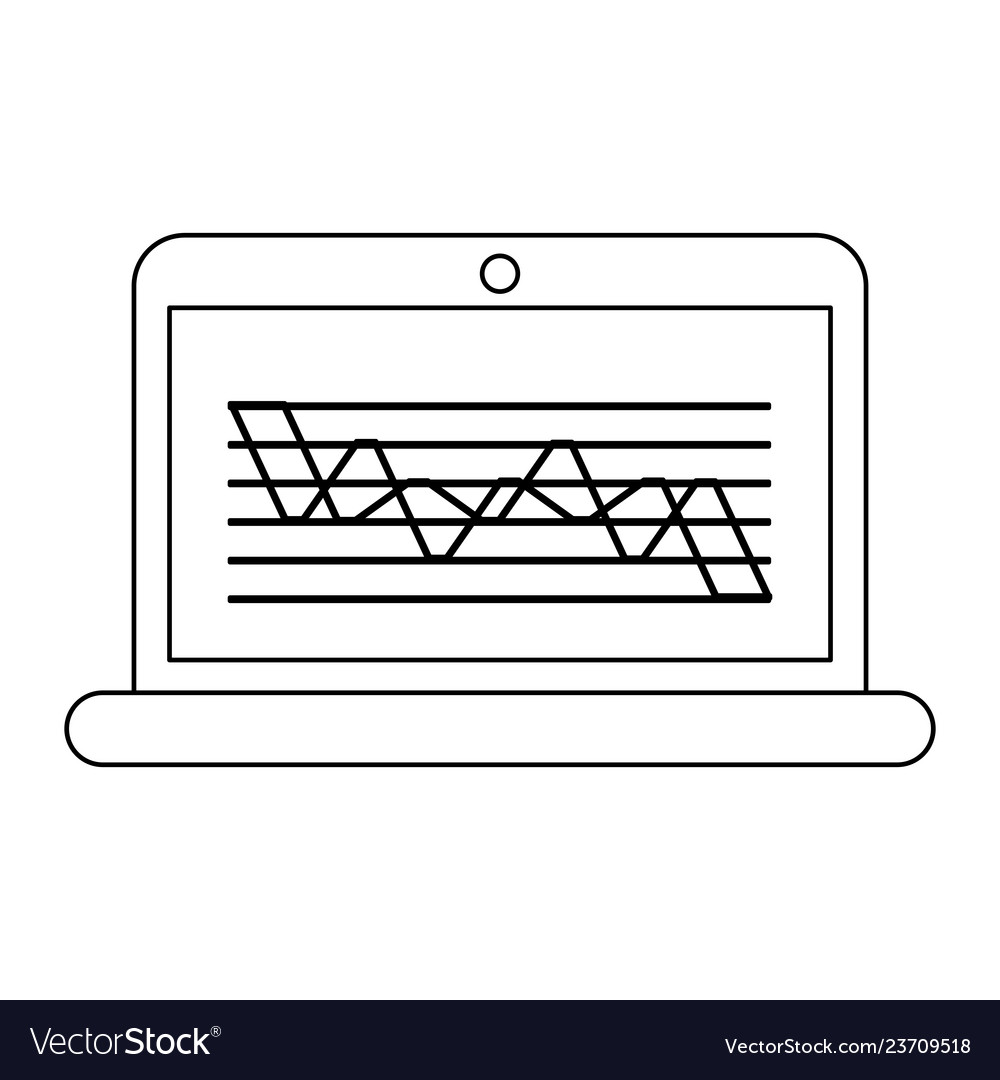 Laptop open with graph