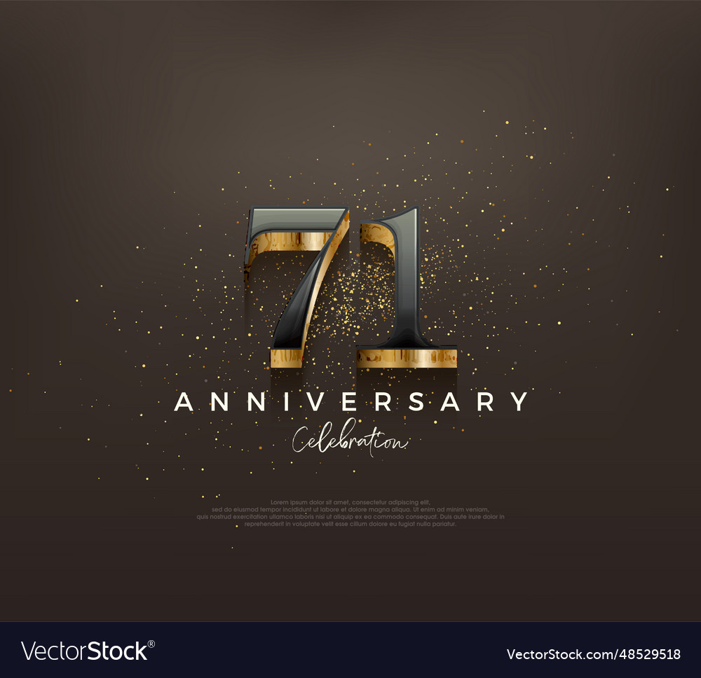 Luxury 71st anniversary design with classic