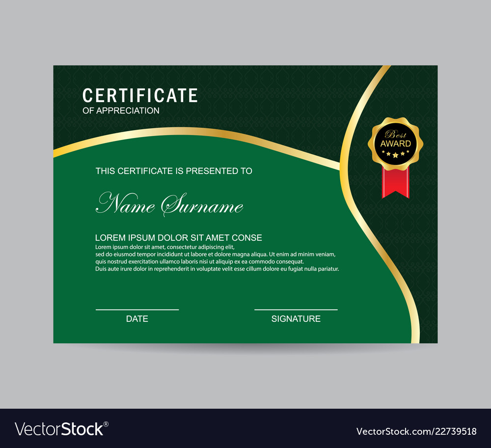 Modern certificate Royalty Free Vector Image - VectorStock