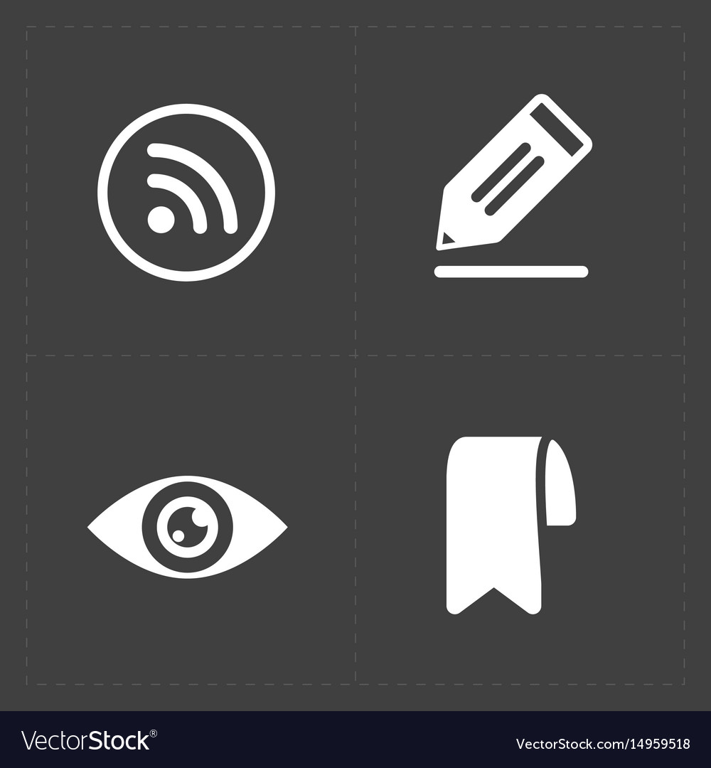 Modern flat social icons set on dark