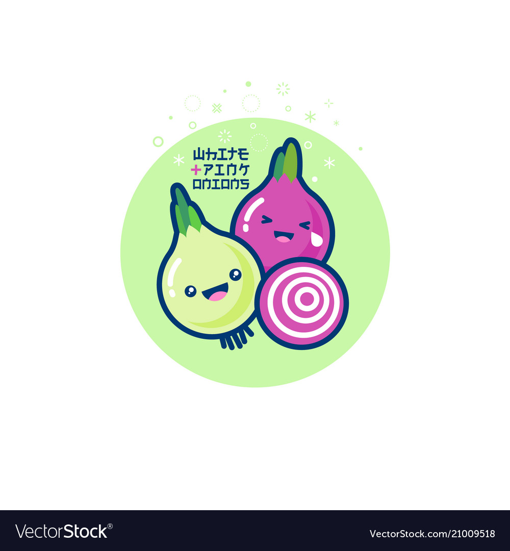 Onions kawaii japanese emoticons