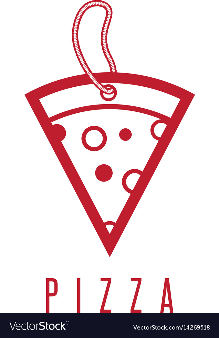 Pizza slice with rope design template Royalty Free Vector