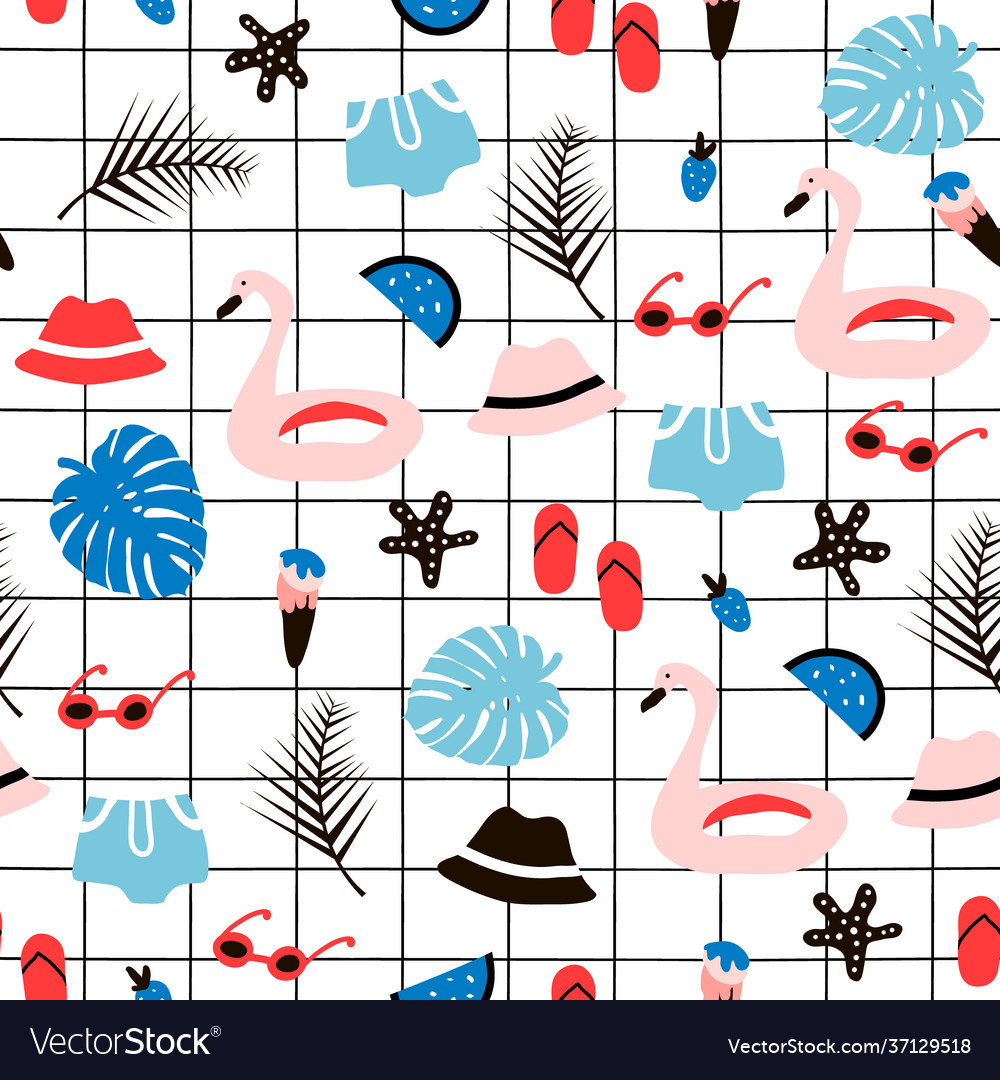 Seamless pattern with summer elements creative