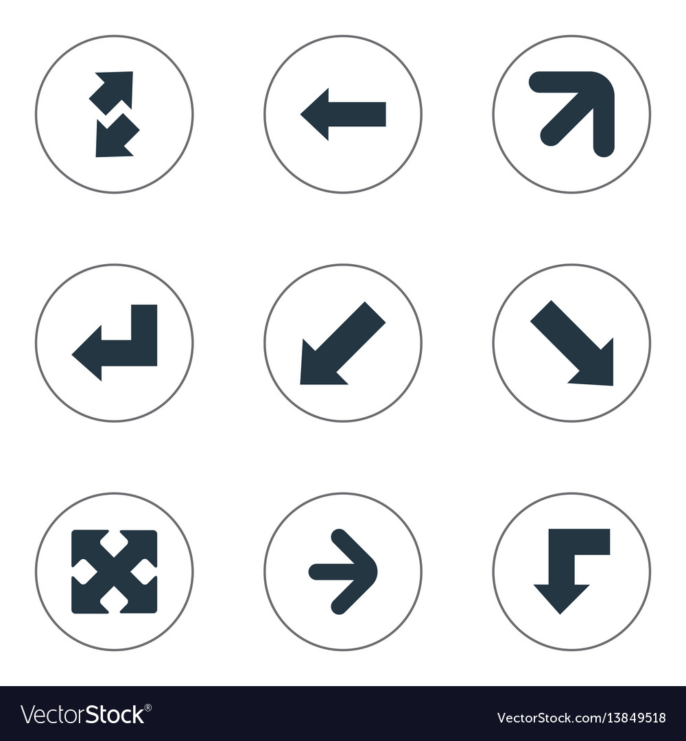Set of simple arrows icons
