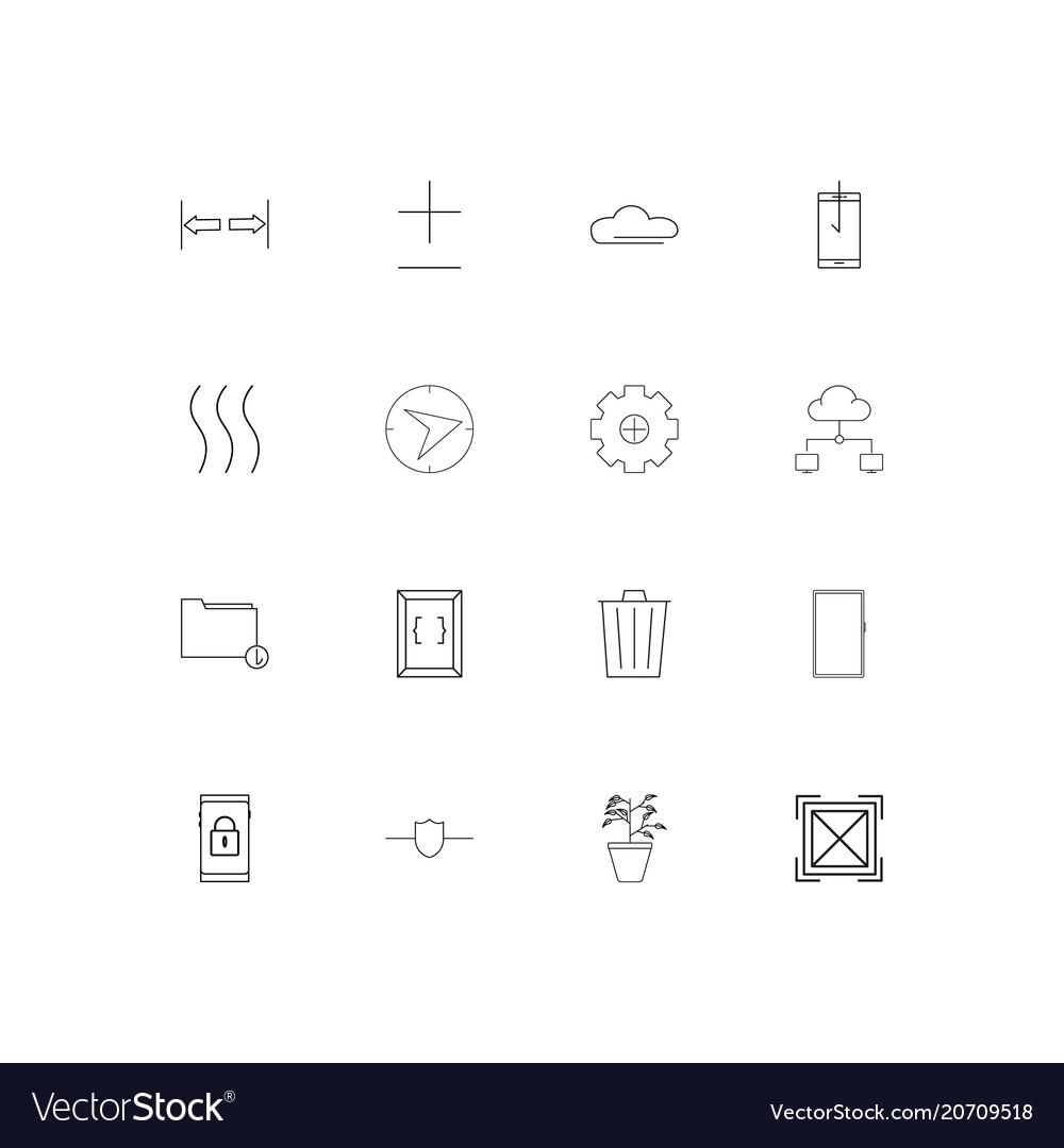 Signs and symbols simple linear icons set