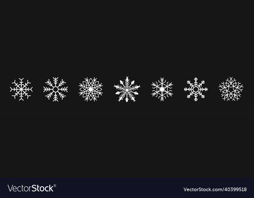 Snowflake line icons editable stroke