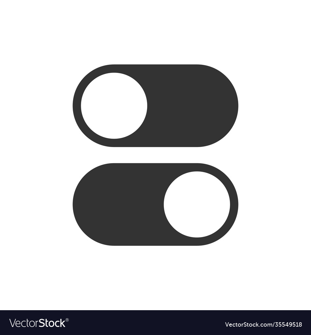 Toggle switch icon on and off position simple
