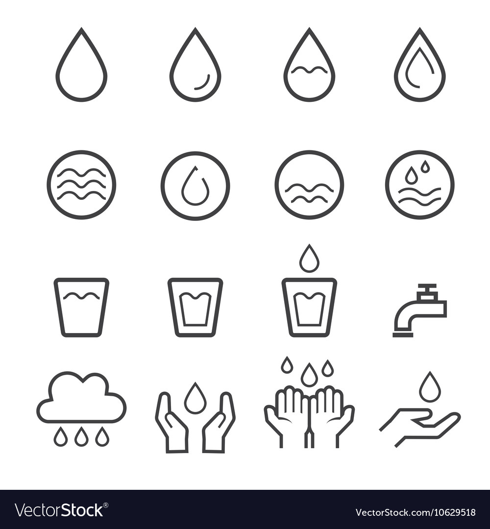 Water icon line Royalty Free Vector Image - VectorStock