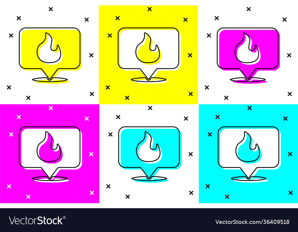 White map pointer with fire flame icon isolated vector image White map pointer with fire flame icon isolated