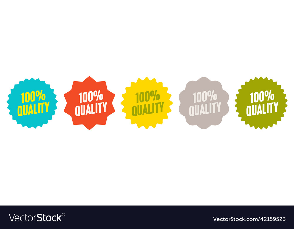 100 percent quality sticker with different shape Vector Image