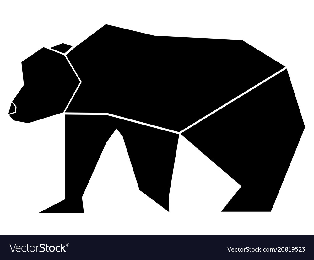 Abstract low poly bear icon