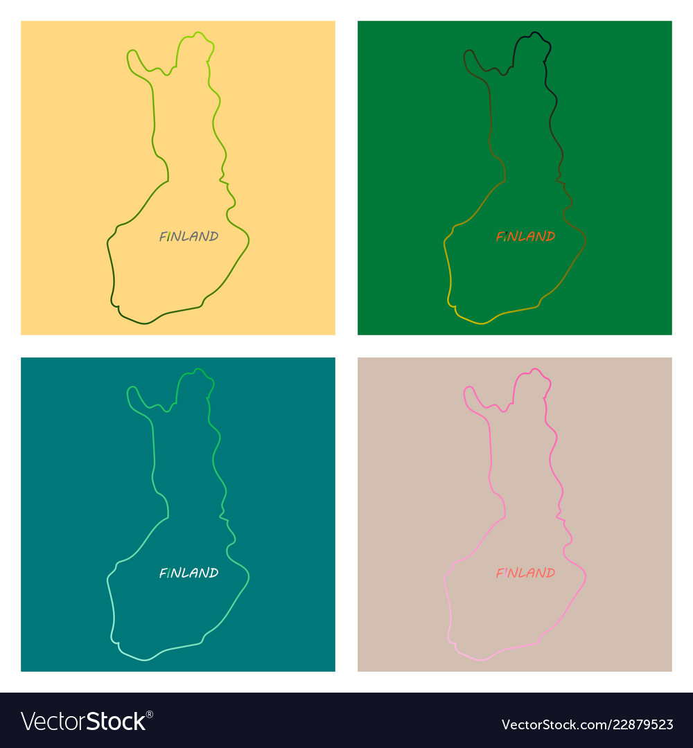 Finland map with shadow effect