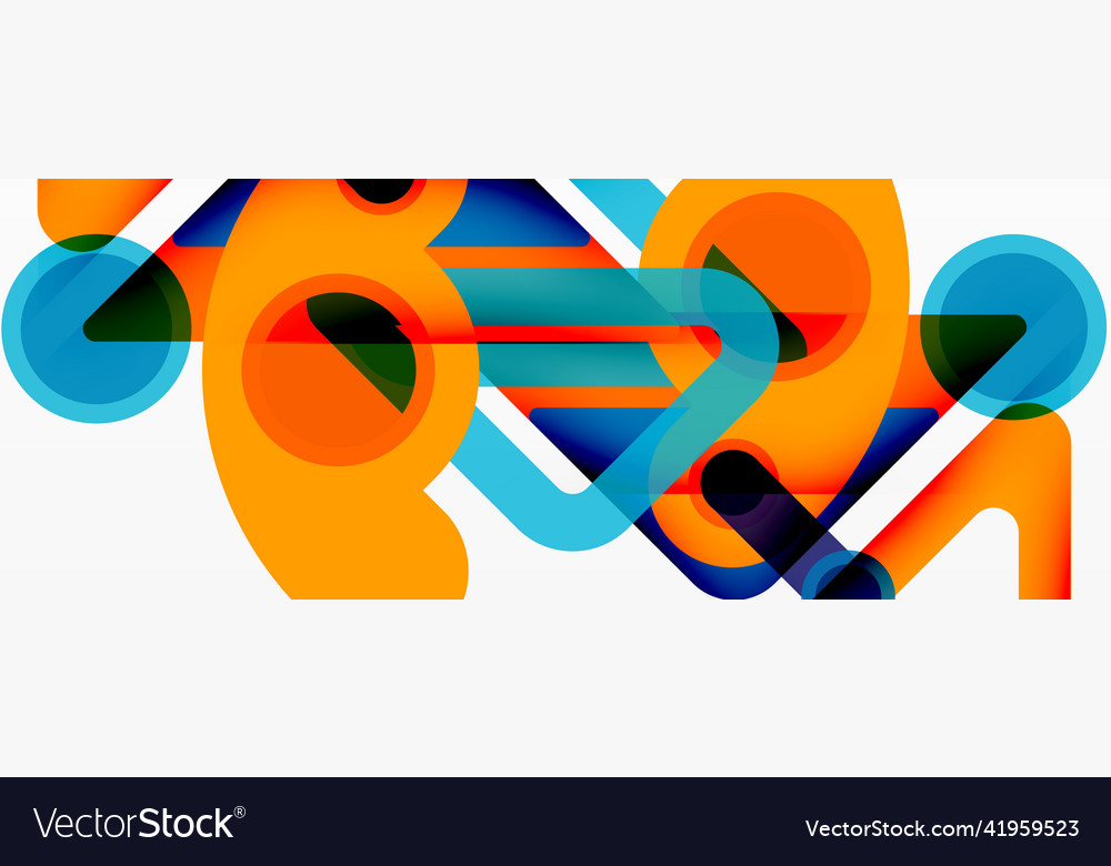 Geometric primitives lines circles abstract Vector Image Geometric primitives lines circles abstract