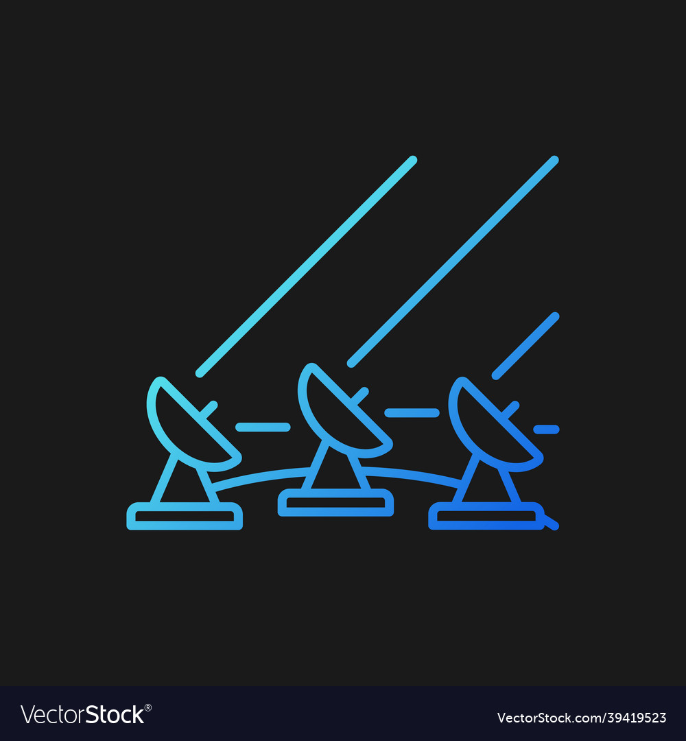 Ground satellite system gradient icon for dark