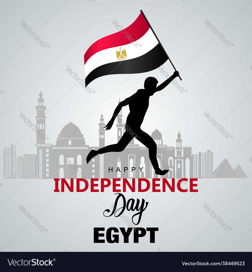 Happy Independence Day Egypt Template Design Vector Image