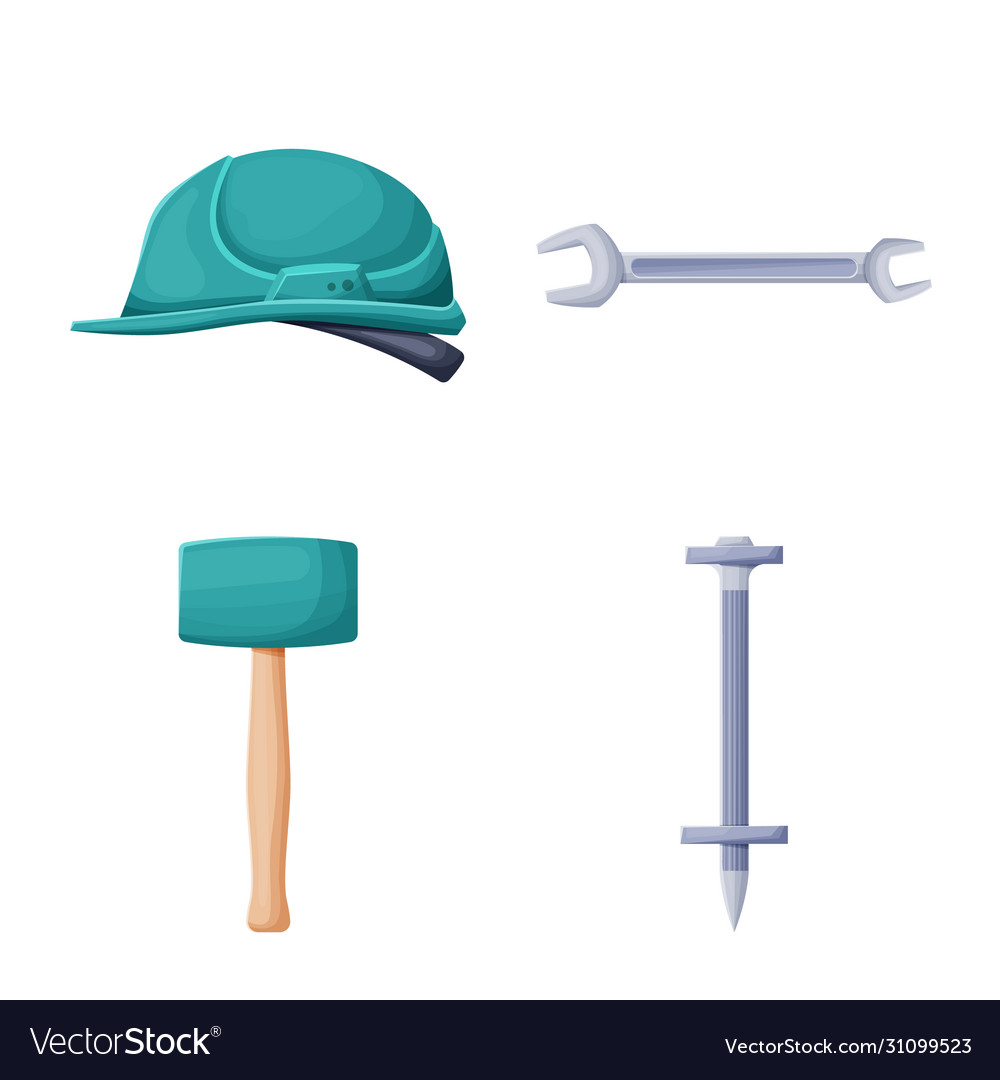 Isolated object construction and tool icon set Vector Image Isolated object construction and tool icon set