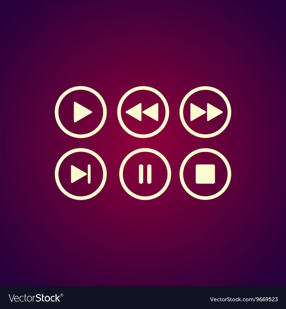Media player buttons collection design