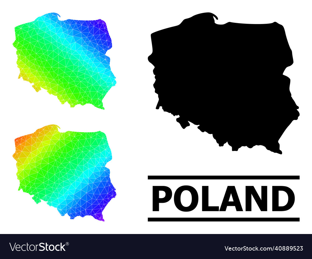 Polygonal spectrum map of poland with diagonal Vector Image Polygonal spectrum map of poland with diagonal