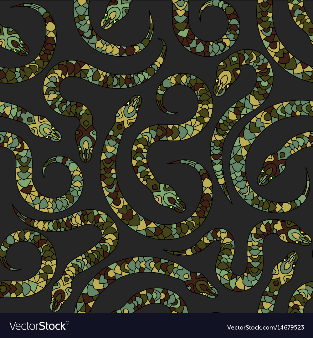 Seamless pattern with snakes
