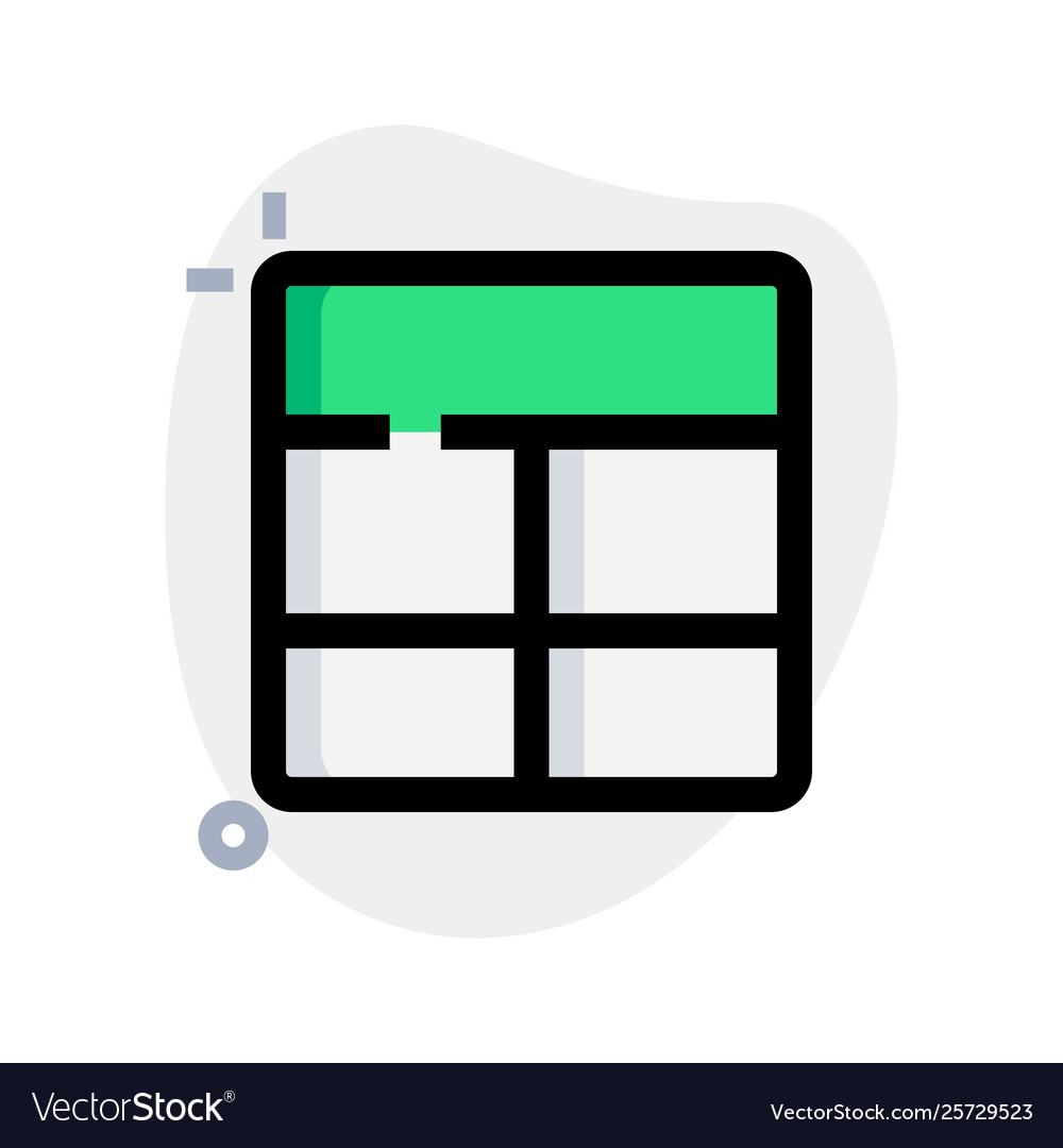 Table top bar header with following cells