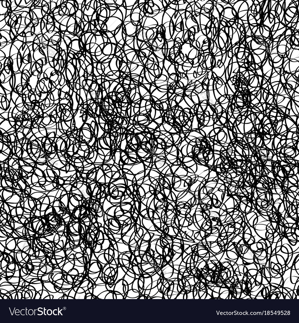 Abstract seamless pattern scribble chaotic line