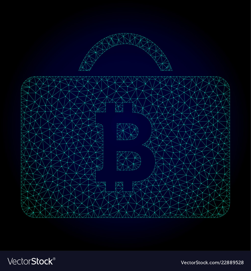 Bitcoin case polygonal frame mesh vector image Bitcoin case polygonal frame mesh