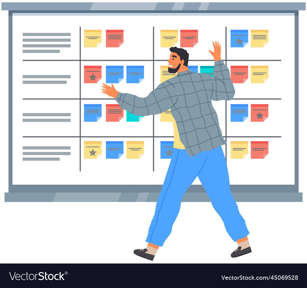 Calendar schedule board with collaboration plan