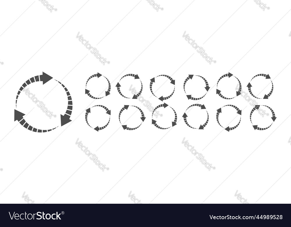 Circular loading buffering icons vector image Circular loading buffering icons