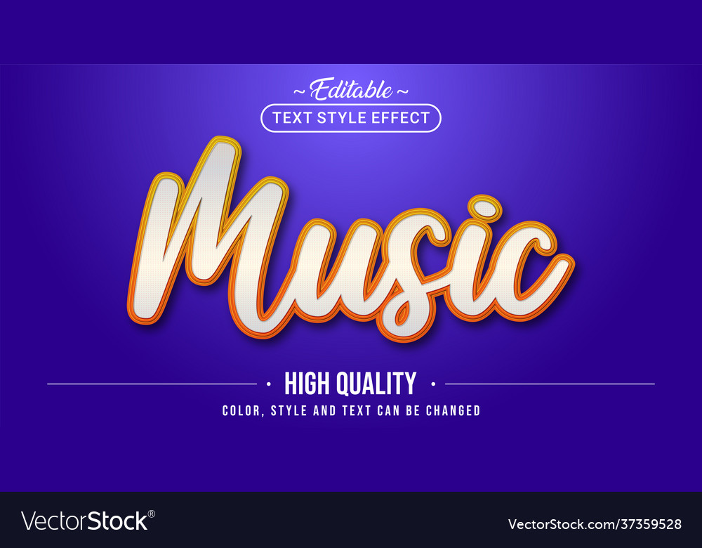 Editable text style effect - music
