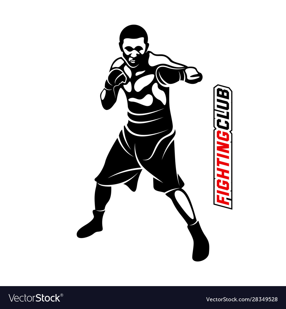 Fight player logo design boxing logo template Vector Image