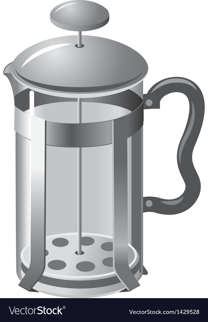French press teapot Royalty Free Vector Image VectorStock
