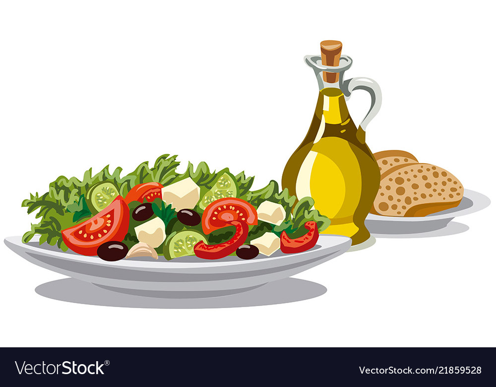 Fresh Greek Salad Royalty Free Vector Image Vectorstock