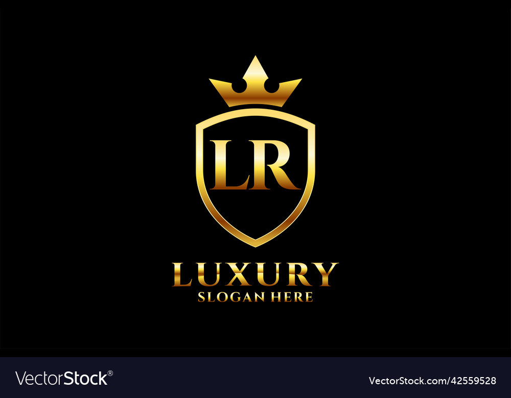 Initial lr elegant luxury monogram logo or badge Vector Image