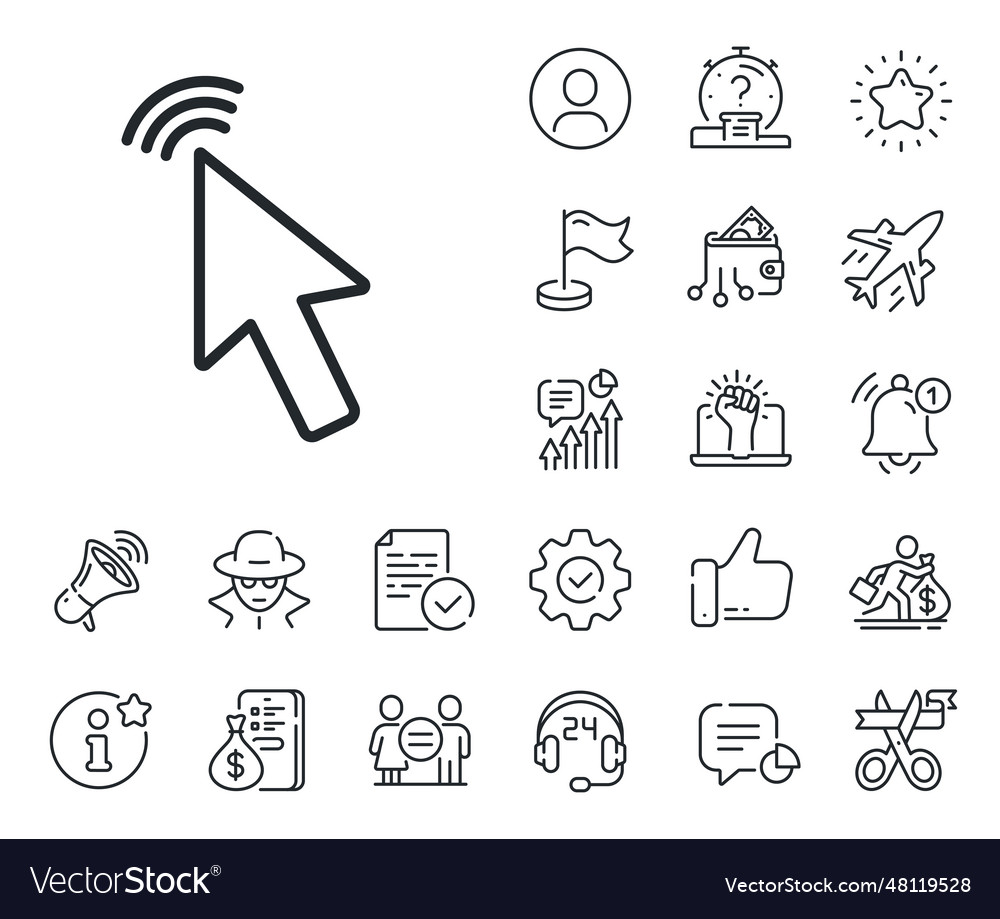 Maus Cursor Linie Symbol klicken Aktionszeichen Vector Image Maus Cursor Linie Symbol klicken Aktionszeichen