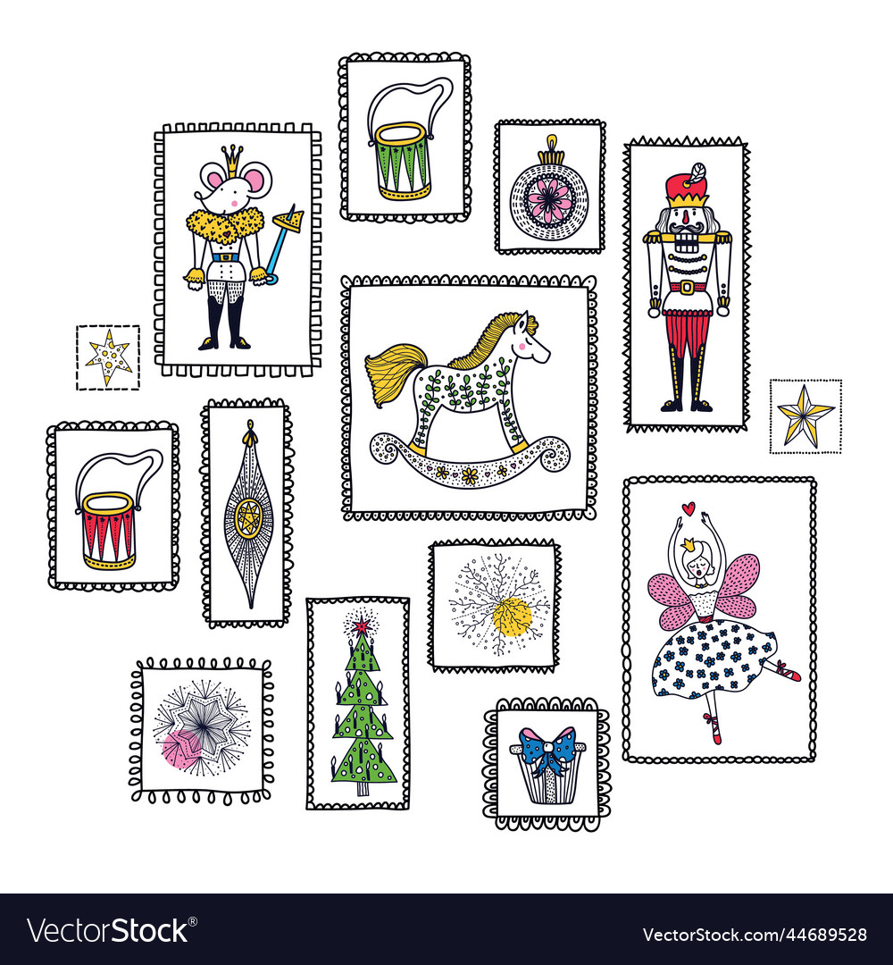 Nutcracker set vector image Nutcracker set