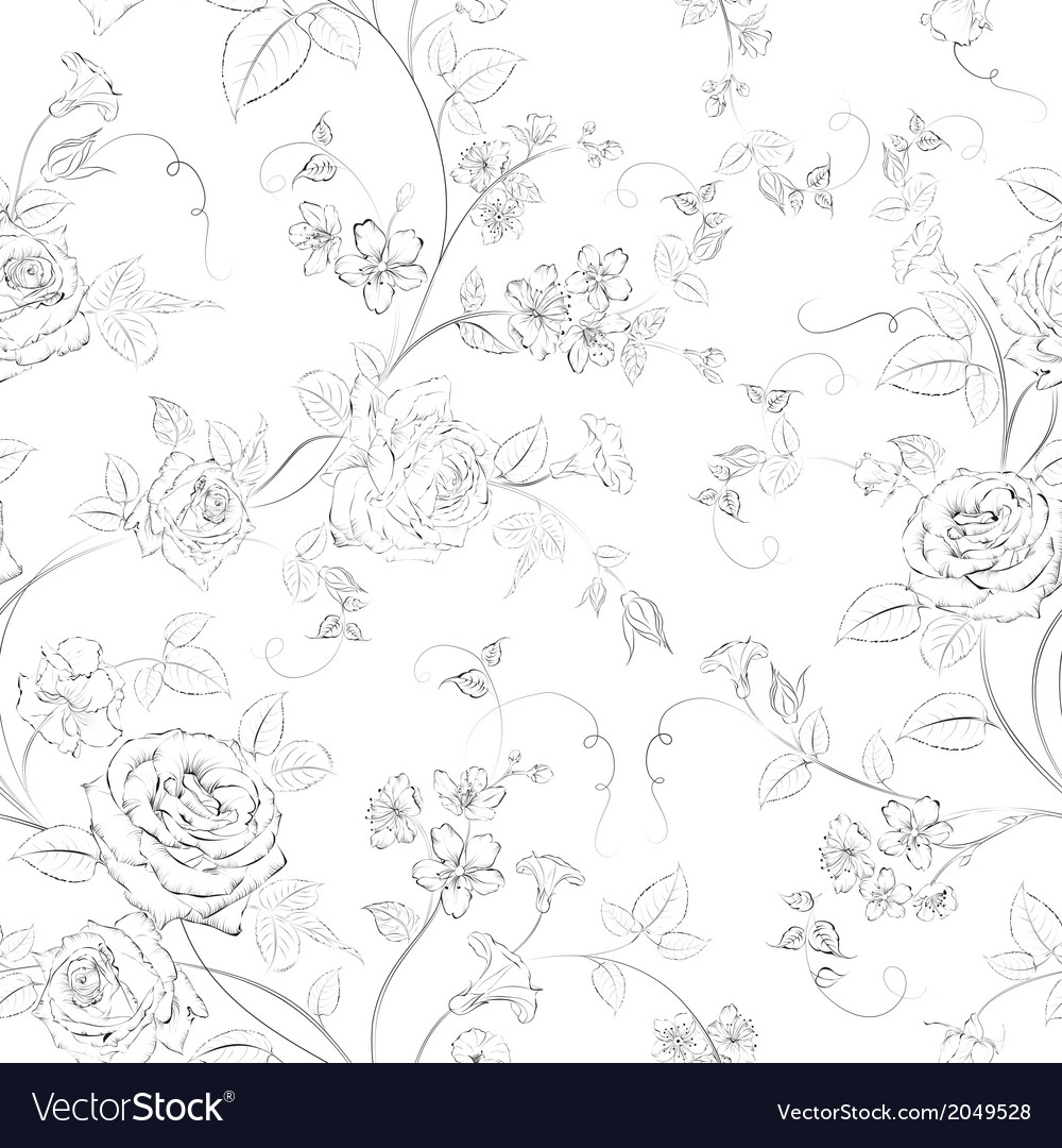 Rose seamless Royalty Free Vector Image - VectorStock