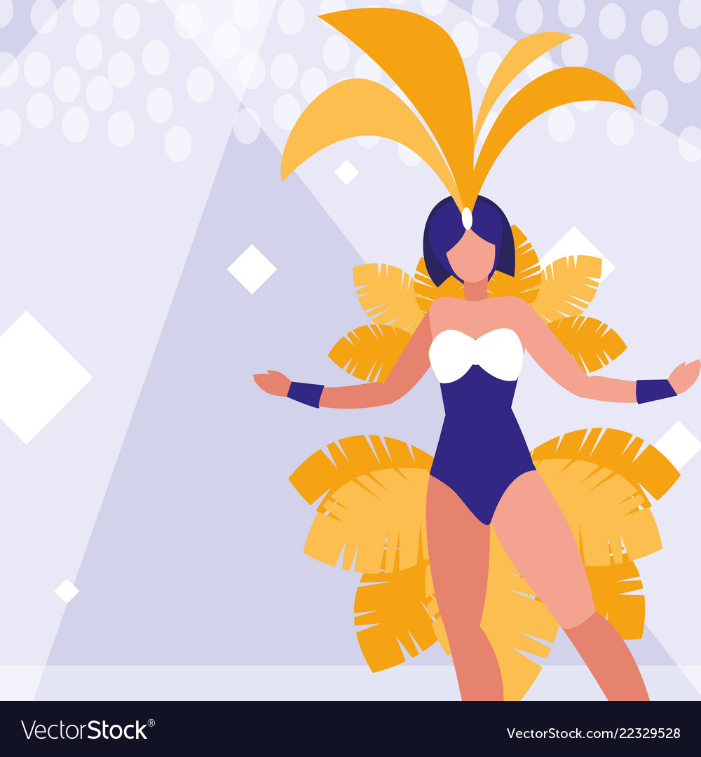 Samba dancer isolated icon