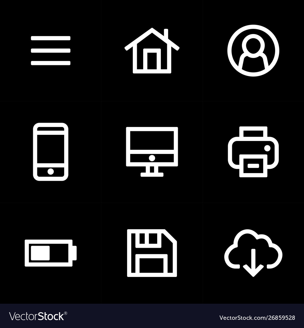 Set icons for simple flat style ui design