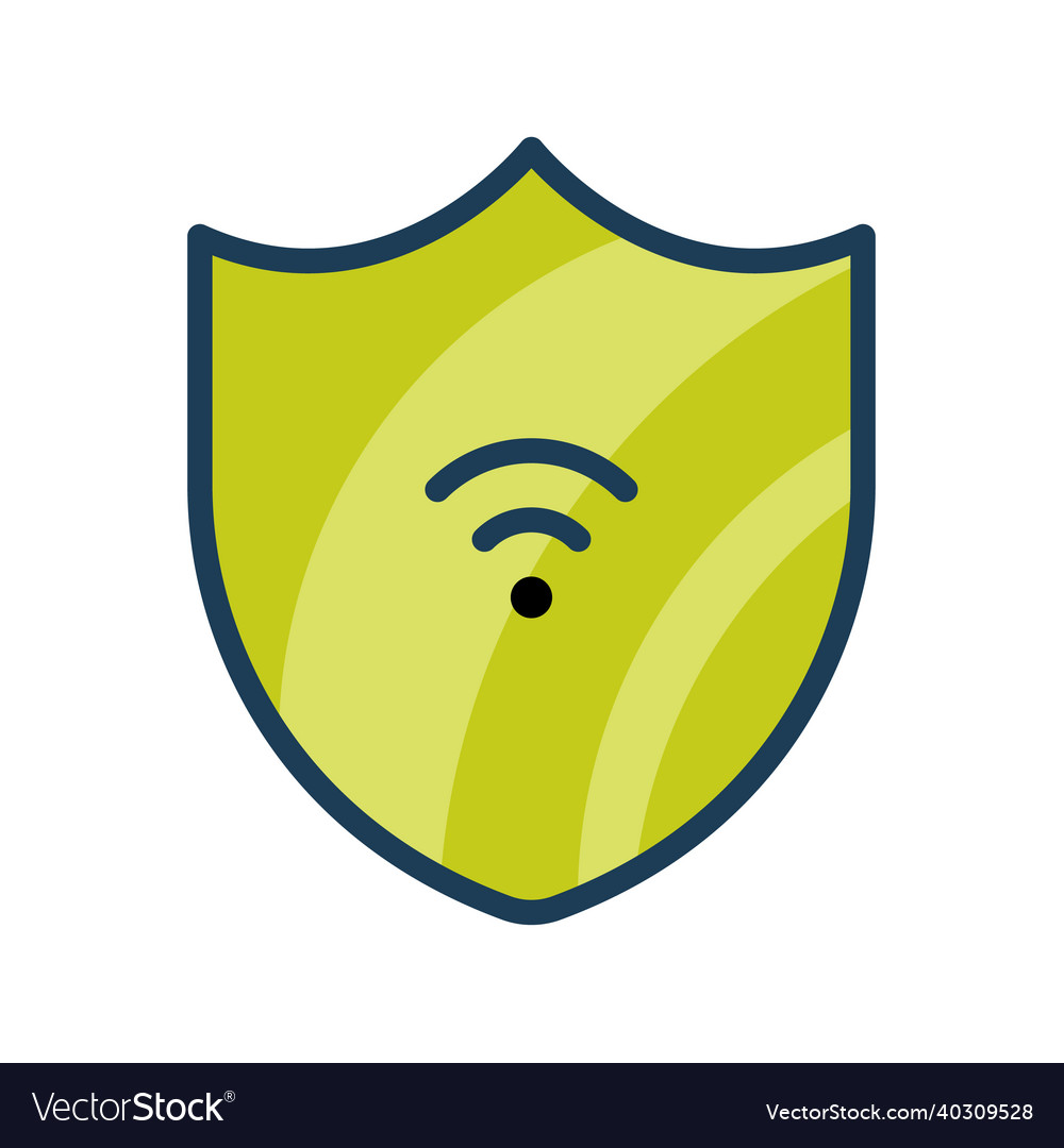 Shield web security for wifi single isolated icon vector image Shield web security for wifi single isolated icon