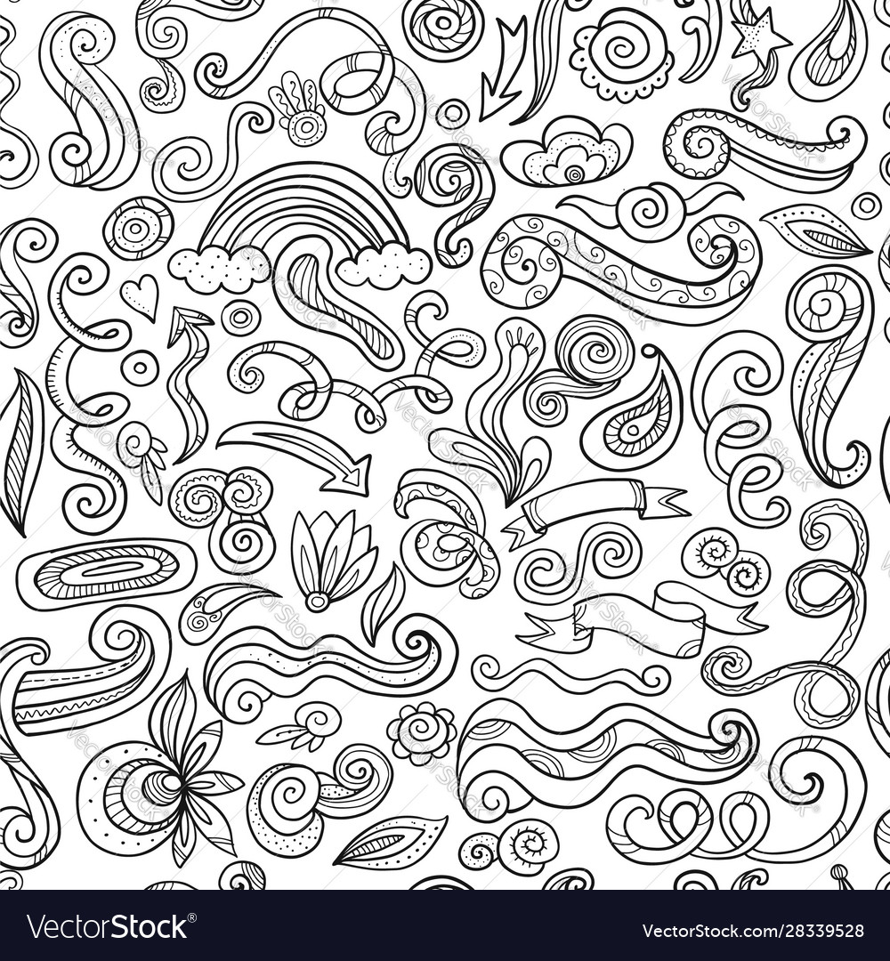 Swirl background seamless pattern for your design vector image Swirl background seamless pattern for your design