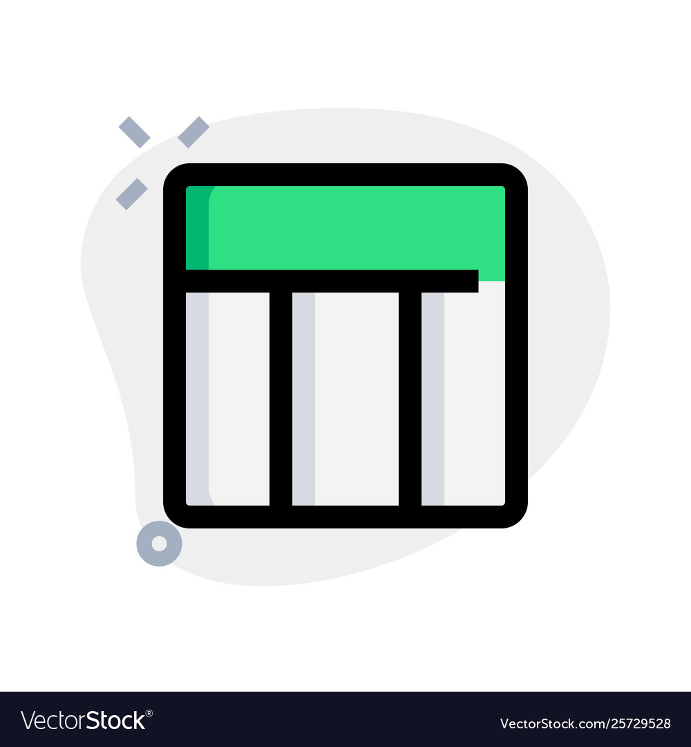 Top bar header and vertical column strip