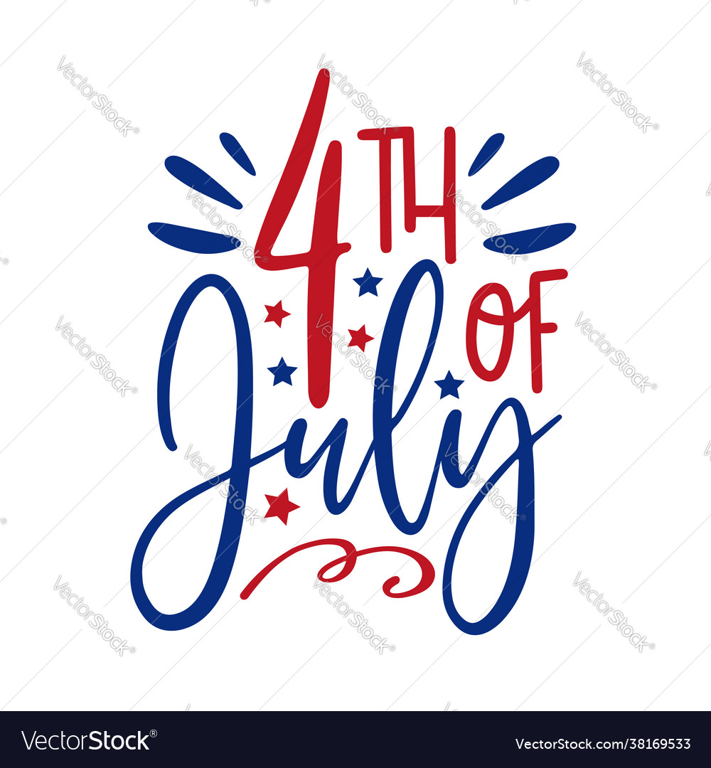 4th july- calligraphy happy independence day Vector Image